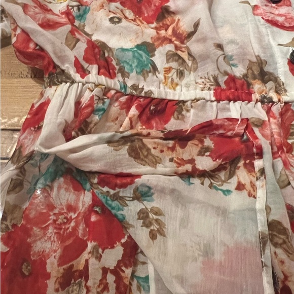 Alice + Olivia Silk Floral Flowing Peplum Blouse Sz S - Picture 3 of 8